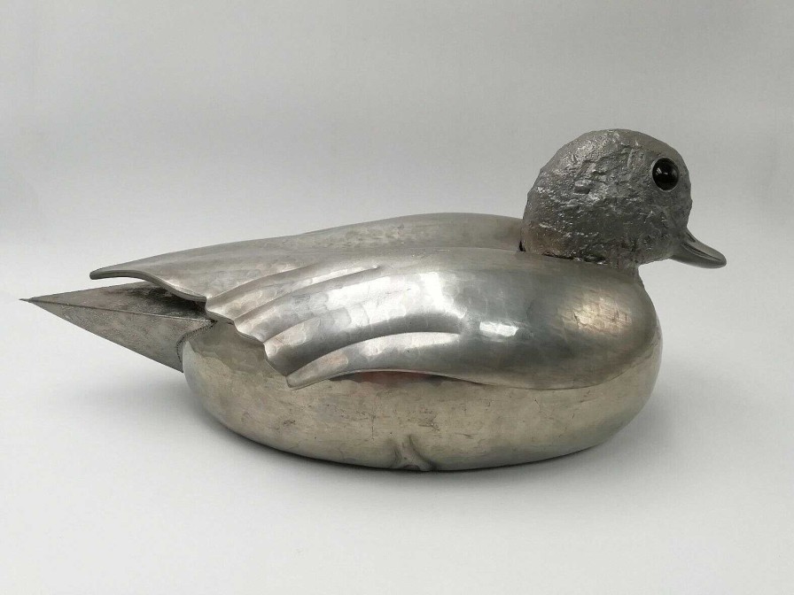 Objets EGO IMAGO | Pewter Duck Box By Peltro Lavorazione A Mano