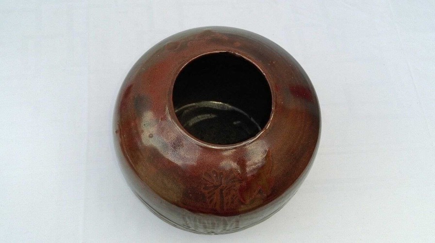 C Ramiques EGO IMAGO | Ancien Vase Boule En Gr S D Cor Japonisant Sign F.D Identifier ?