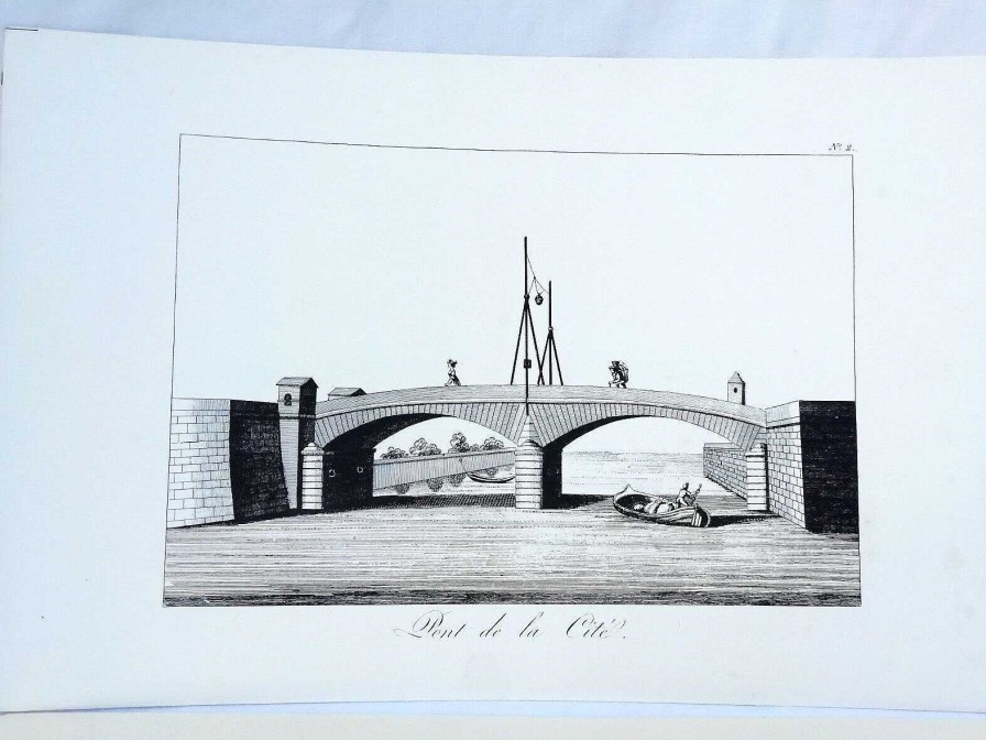 Tableaux EGO IMAGO | Ensembles De 4 Anciennes Gravures " Les Ponts Parisiens " Pont Des Arts....)