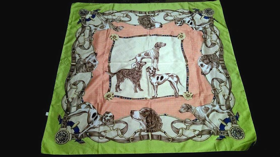 Mode EGO IMAGO | Sublime Foulard Carr 100 % Poly Ster " Dogs " Made In Italy