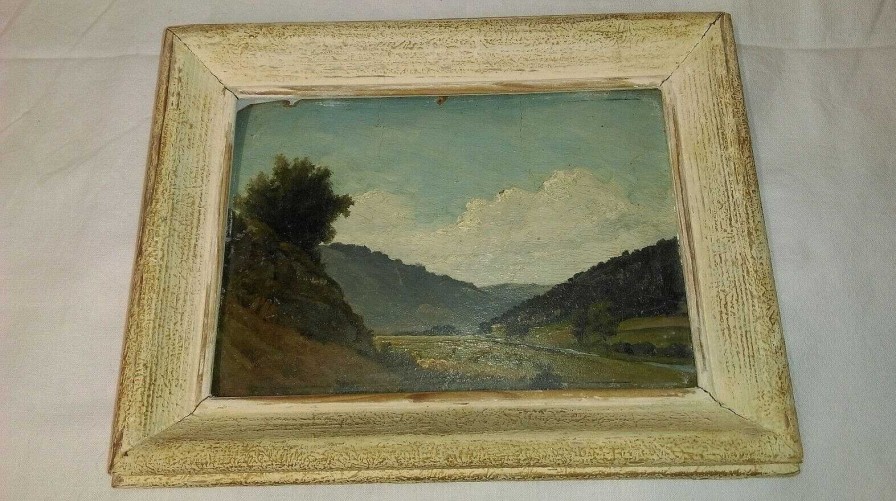 Tableaux EGO IMAGO | Ancien Tableau Huile Sur Carton " Paysage De Montagne " Poque Fin Xixe