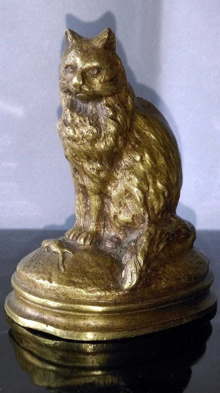 Objets EGO IMAGO | Ancien Sujet En Bronze Animalier " Chat Assis Pr S D'Une Souris " Mascotte ?