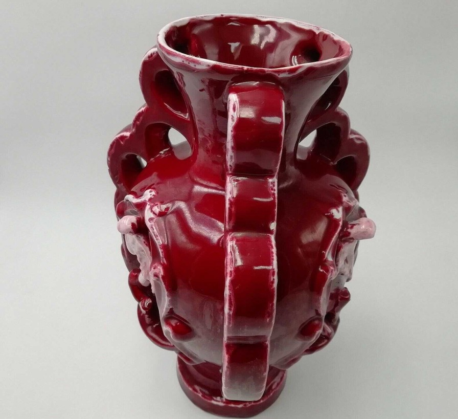 C Ramiques EGO IMAGO | Ancien Vase En Fa Ence Aux Trois Cariatides Travail Fran Ais Vers 1940'S