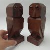 Objets EGO IMAGO | Paire De Serre-Livres Chouettes Hibou Cubistes En Bois Poque Art D Co