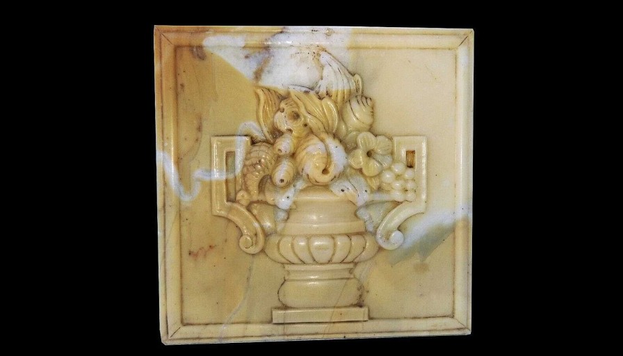 Objets EGO IMAGO | Ancien Bas Relief Haut Poque En Marbre Sculpt Vase M Dicis Opulence