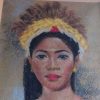 Tableaux EGO IMAGO | Tableau Pastel Portrait De Jeune Femme Signature Identifier Bali 81