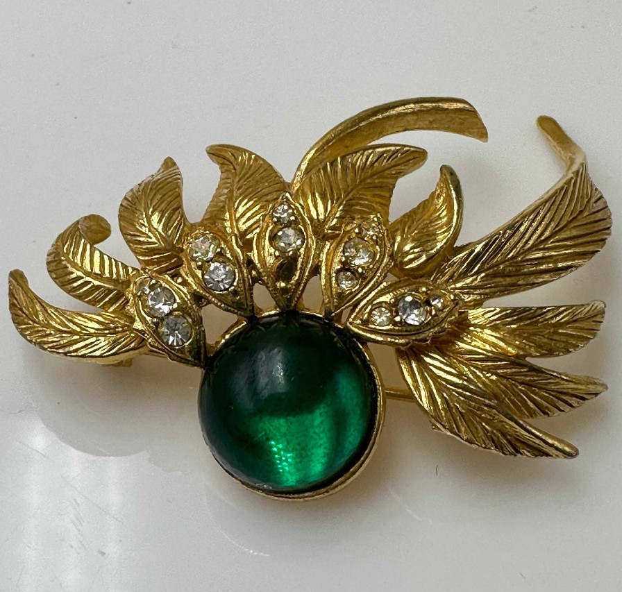 Bijoux EGO IMAGO | Broche Avec Strass Vintage Sign E Sphinx