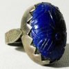 Bijoux EGO IMAGO | Ancienne Bague En Argent Et Lapis Lazuli Sculpt Mexique Poin Ons , Vers 1960