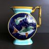 C Ramiques EGO IMAGO | Very Rare Joseph Holdcroft Victorian Majolica Pitcher " Fish'S And Bambou "