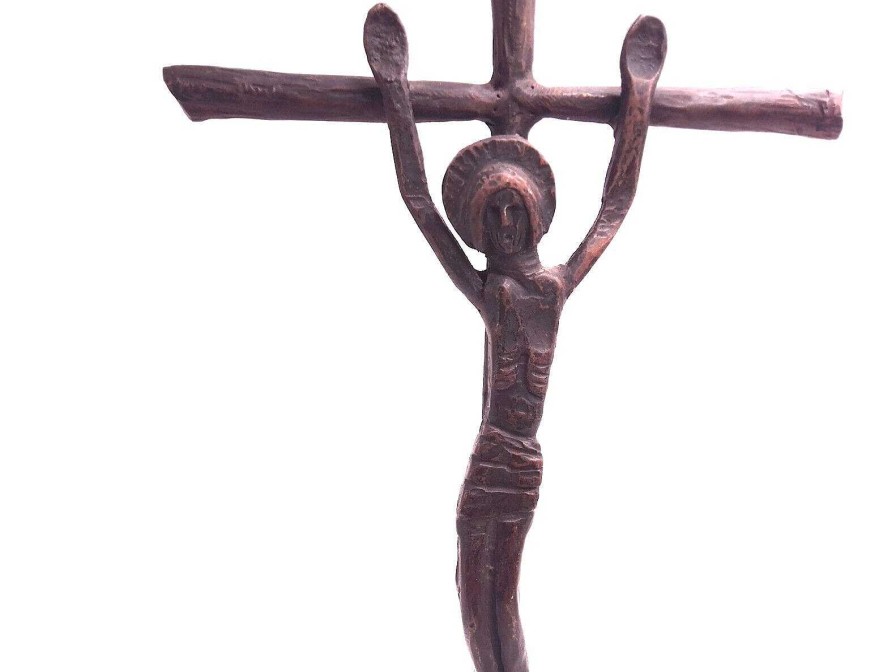 Objets EGO IMAGO | Tr S Beau Crucifix Ancien Travail De Sculpteur En Fer Forg Xxe Si Cle