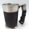 Objets EGO IMAGO | Art Deco Mug Poin On D'Orf Vre Th - Spc En M Tal Argent Et Cuir Prise En Corne