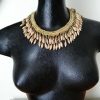 Bijoux EGO IMAGO | Ancien Collier Ras Du Cou Ethnique En Coquillage Et Bronze Art Tribal