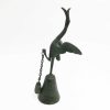 Objets EGO IMAGO | Ancienne Clochette De Table " Heron " En Bronze A Patine Verte Xixe Si Cle