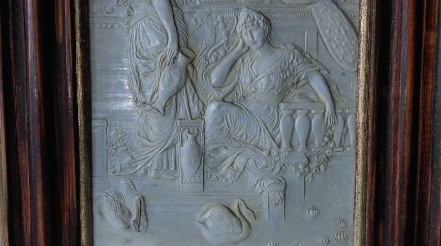 Tableaux EGO IMAGO | Ancien Tableau En Bas Relief Sc Ne Romantique Xixe En Rhodo D Et Bois