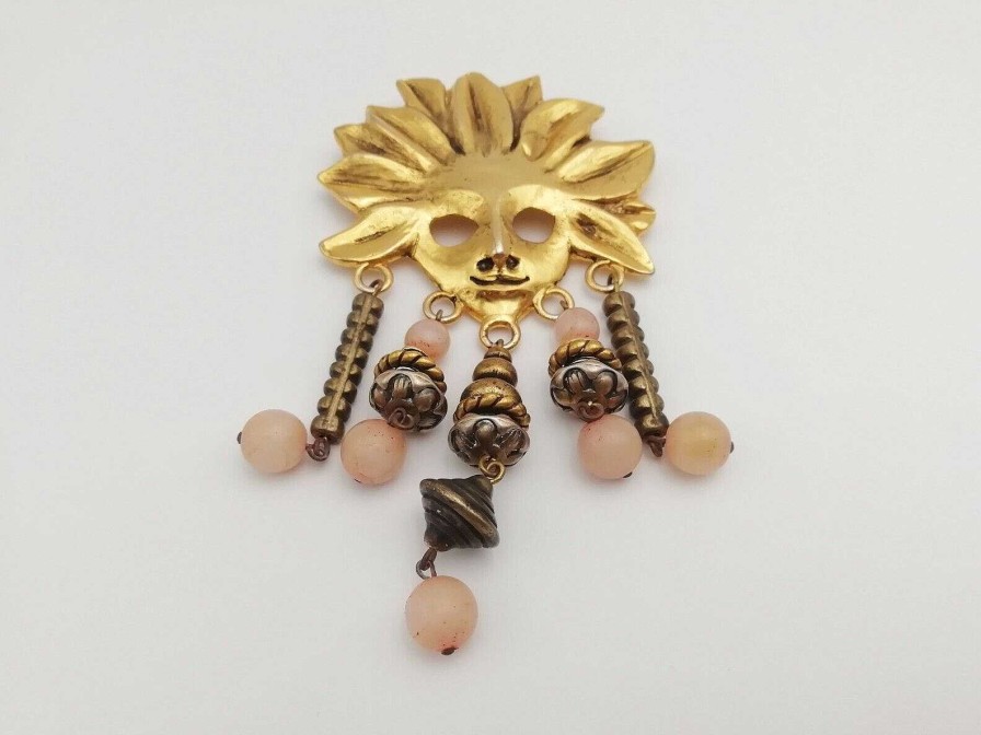 Bijoux EGO IMAGO | Broche Celine T Saxe Paris Vintage " Masque Breloques "