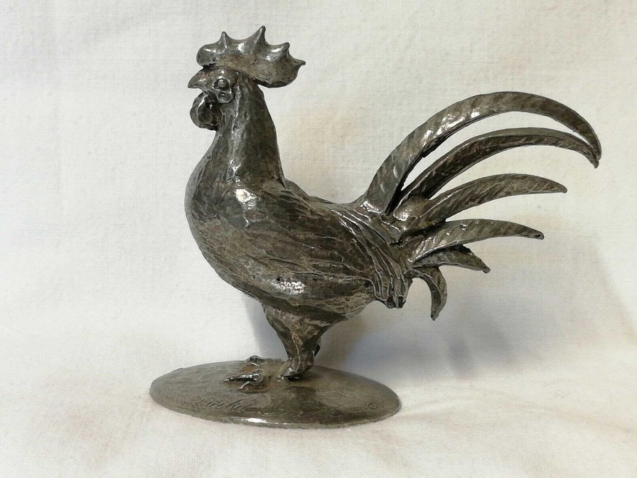 Objets EGO IMAGO | Sujet En Tain Massif De La Collection Michel Laude " Le Coq Gaulois "