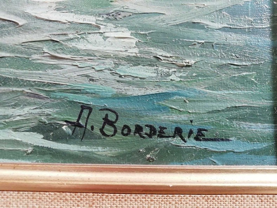 Tableaux EGO IMAGO | Tableau Huile Sur Toile De A. Borderie Sign E "Bateaux" Bretagne