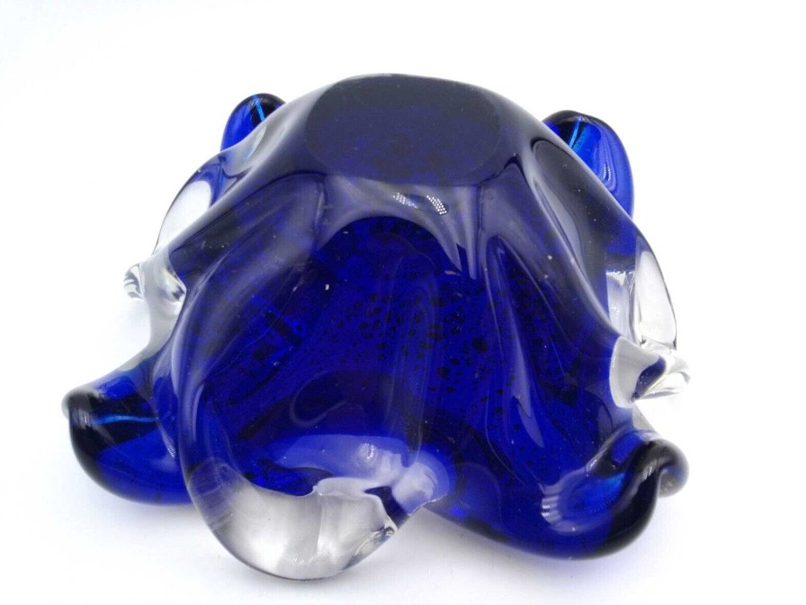 Objets EGO IMAGO | Chic Vide Poche Murano 1960'S " Bleu Or " Barovier - Seguso-