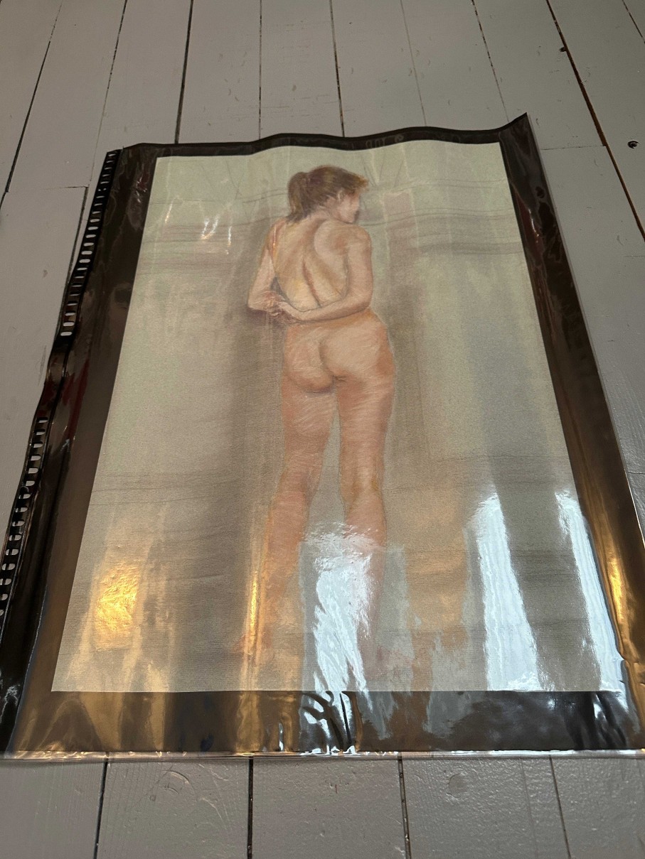 Tableaux EGO IMAGO | Grand Dessin Pastel " Femme Nue " Sign