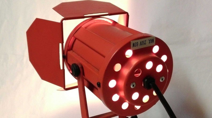 Luminaires EGO IMAGO | Lampe Design Projecteur De Cin Ma Laqu E Rouge Vers 1980