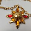 Bijoux EGO IMAGO | Joli Collier Pendentif Soleil Byzantin Avec Cabochons De Couleurs En Verre