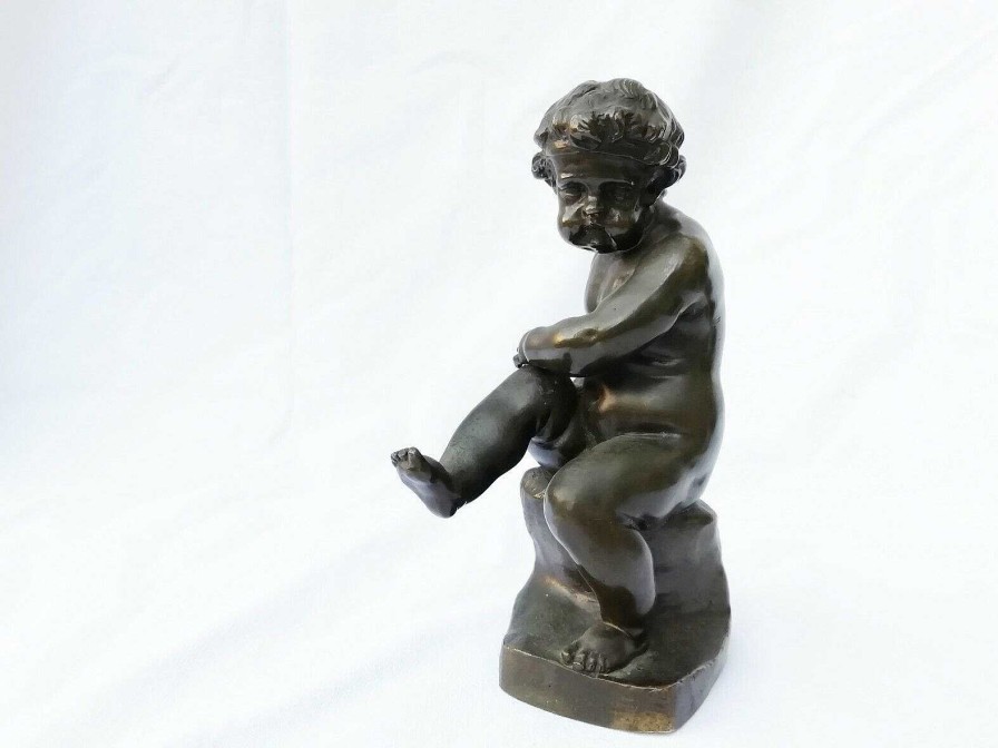 Sculptures EGO IMAGO | Bronze Xix Me Sign Delafontaine (1813 - 1892) A*D " Putto "