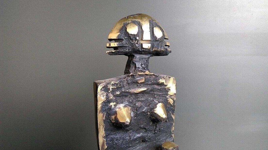 Sculptures EGO IMAGO | Jolie Sculpture Africaniste En Bronze Contemporain " Janiforme " Sign Tuzolana