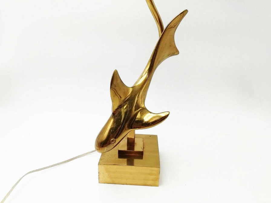 Luminaires EGO IMAGO | 1960'S Lampe Requin En Laiton Et Bronze Dor , Travail De D Corateur