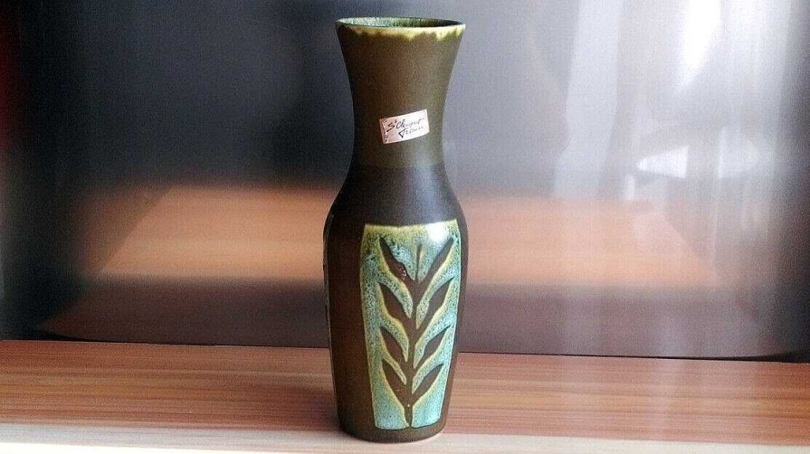 C Ramiques EGO IMAGO | Ancien Grand Vase En Faience De St Clement France, Peint La Main Vers 1950