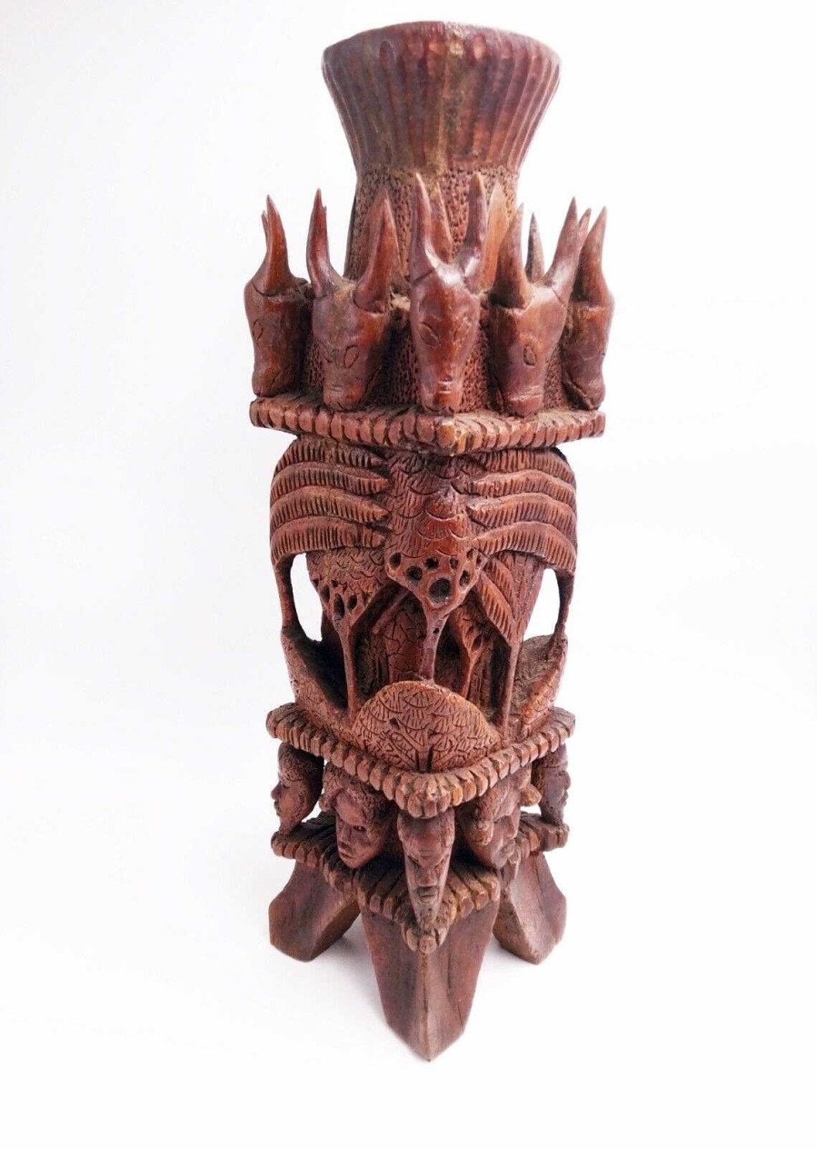 Sculptures EGO IMAGO | Art Tribal Sculpture Totem En Palissandre Madagascar Vers 1950 - Sign E