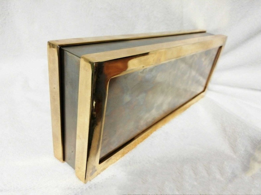 Objets EGO IMAGO | Brass And Chrome Box, 1970S D Corateur Fran Ais Jansen,Lancel,