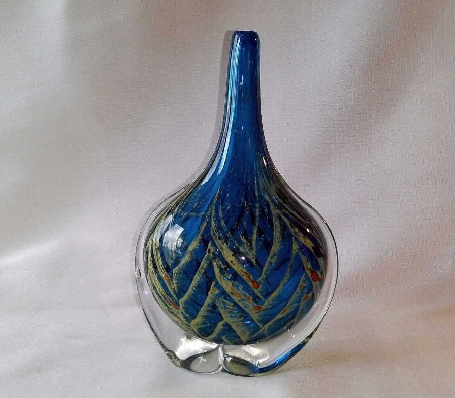 Objets EGO IMAGO | Ancien Vase Soliflore En Verre De Malte Vintage Vers 1980