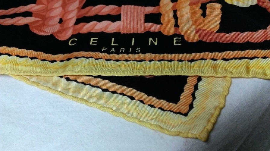 Mode EGO IMAGO | Chic Foulard Carr Sign C Line Paris " Cordages " Vintage