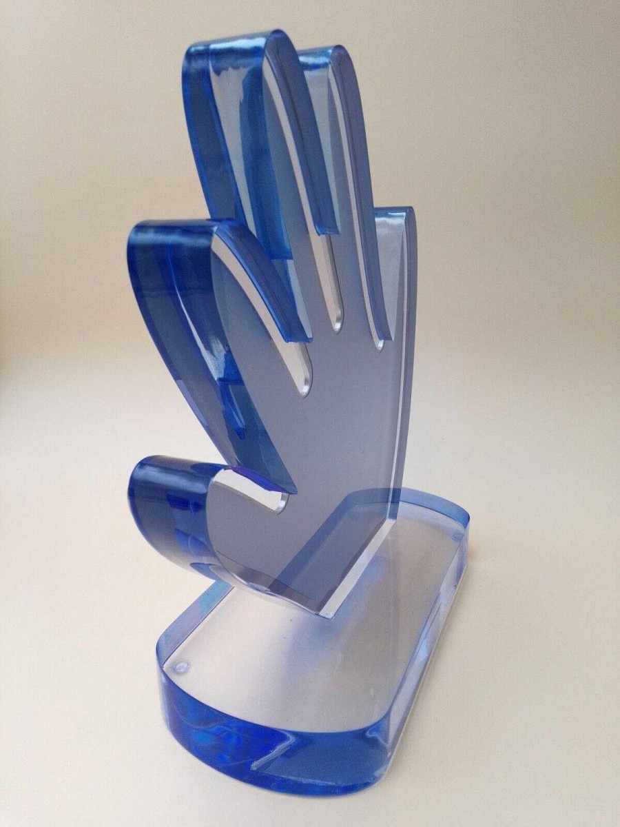 Sculptures EGO IMAGO | Sculpture Contemporaine En R Sine Lucite Et Laiton Dor " Hands "