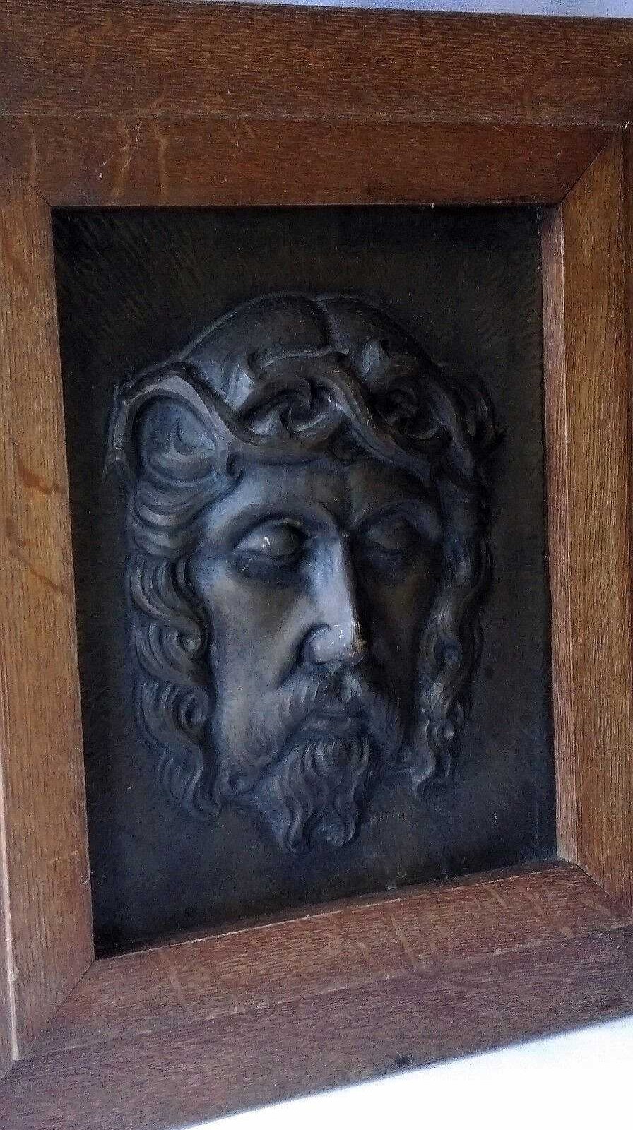 Objets EGO IMAGO | Ancien Tableau En Dinanderie " Jesus Christ " De M. Haaguen Sign E Vers 1930