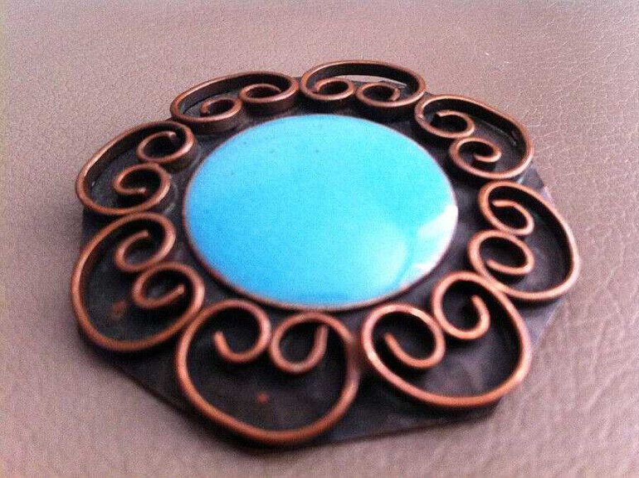 Bijoux EGO IMAGO | Chic Broche Art D Co En Bronze Maill Sign E Jean Augis Made In France