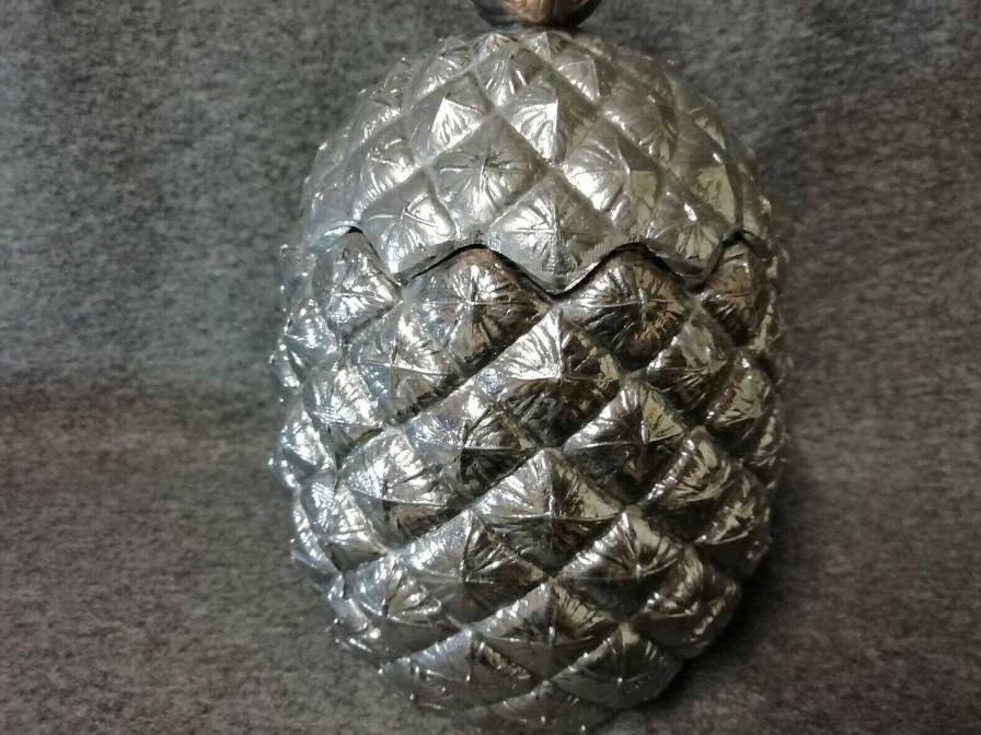 Objets EGO IMAGO | Vintage Italian Mauro Manetti Metal Clad Pineapple Ice Bucket, Circa 1960