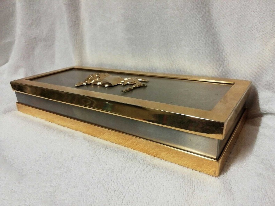 Objets EGO IMAGO | Brass And Chrome Box, 1970S D Corateur Fran Ais Jansen,Lancel,