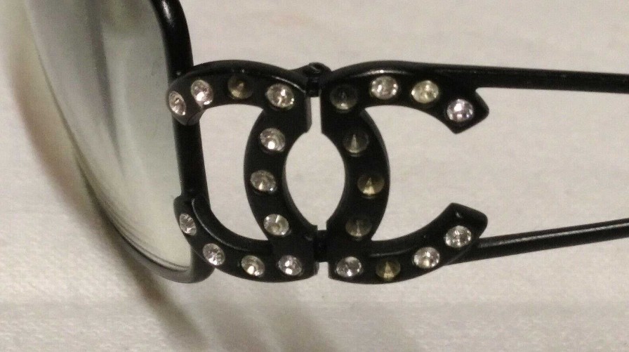 Mode EGO IMAGO | Chic Paire De Lunettes Chanel Logo Strass