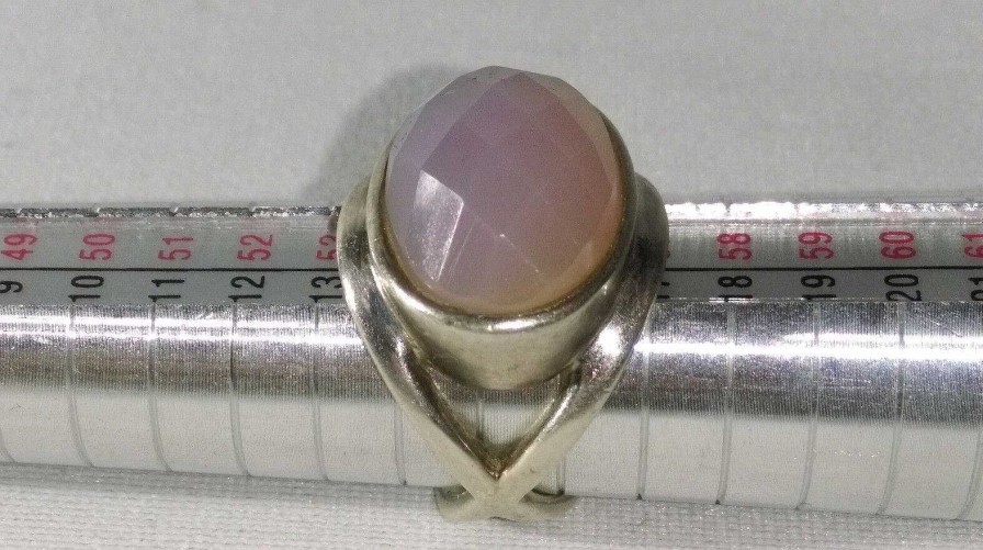 Bijoux EGO IMAGO | Ancienne Bague En Argent 925 Et Quartz Rose Tr S Chic !