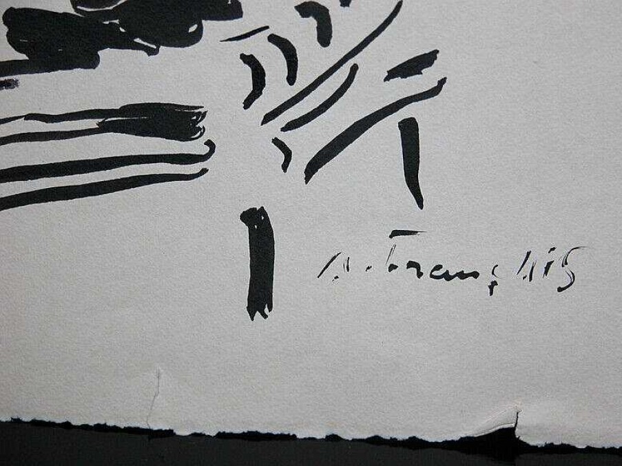 Tableaux EGO IMAGO | Rare Dessin A L'Encre Sign Anne Fran Ais ( 1909 - 1995 )