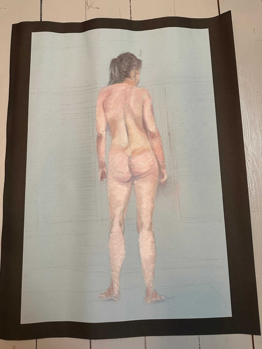 Tableaux EGO IMAGO | Grand Dessin Pastel " Femme Nue " Sign