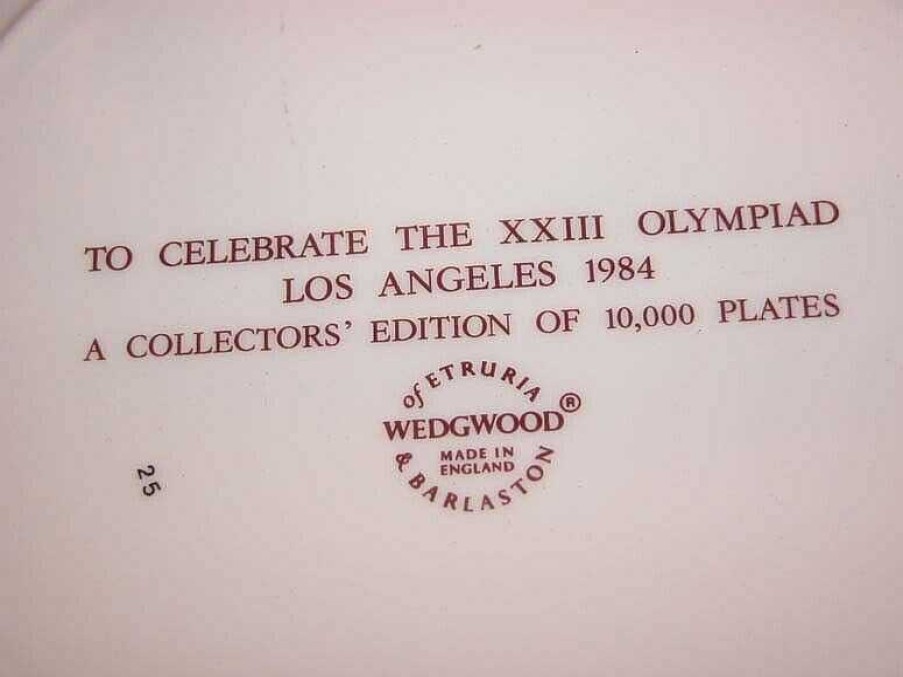 C Ramiques EGO IMAGO | Rare Plat Des Olympiades De Los Angeles 1984 Sign Wedgwood N° 25 Collector