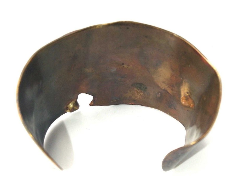 Bijoux EGO IMAGO | Brutaliste Bracelet Sculpture En Bronze Soud Travail D'Artiste 1970