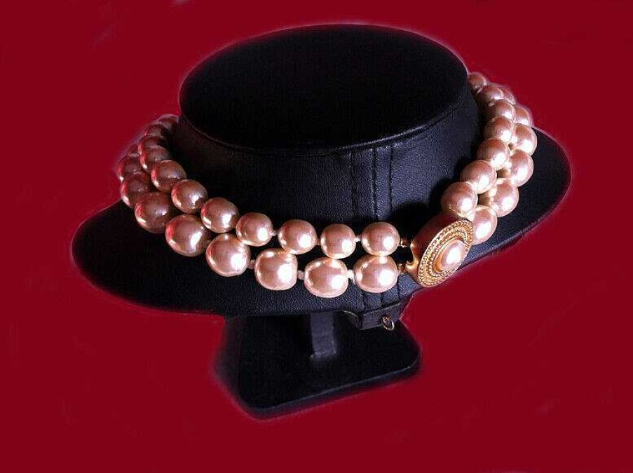 Bijoux EGO IMAGO | 1980S Givenchy Vintage Necklace Faux Pearl - Couture Double Rang De Perles