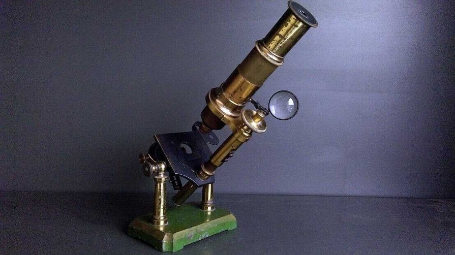 Objets EGO IMAGO | Tr S Rare Microscope De Radiguet Optns C. 1875 Paris Double Pillar