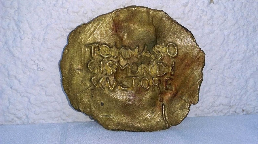 Objets EGO IMAGO | Ancien Presse Papier En Bronze Dor Sign Tommaso Gismondi Sculptore