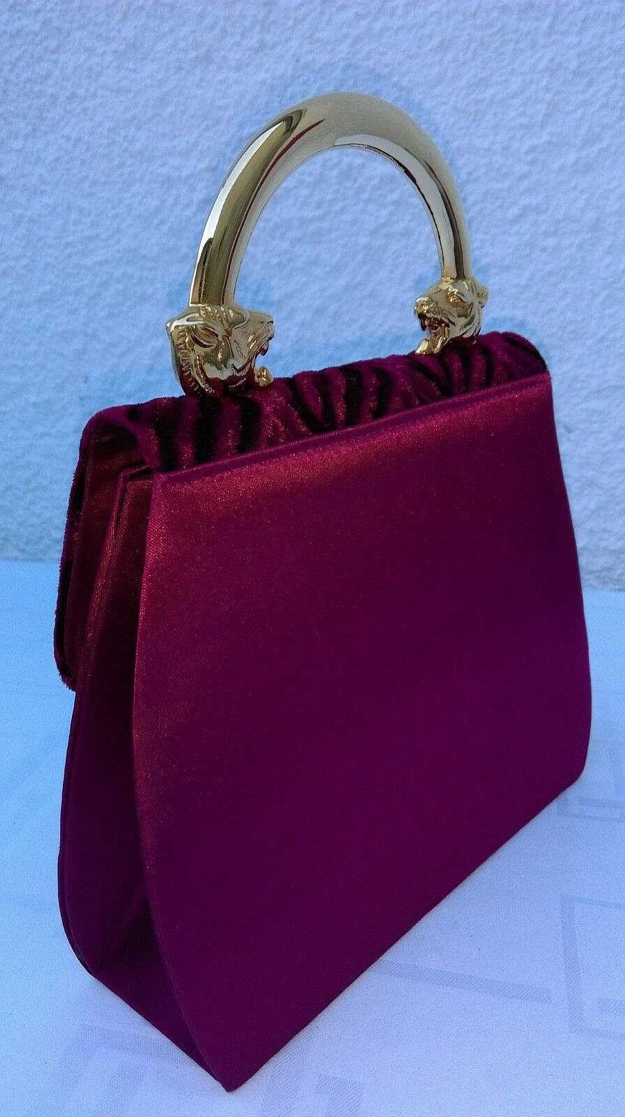 Mode EGO IMAGO | Chic Mini Sac A Main De Soir E Vintage " Anse Aux Deux Tigres " Fuchsia