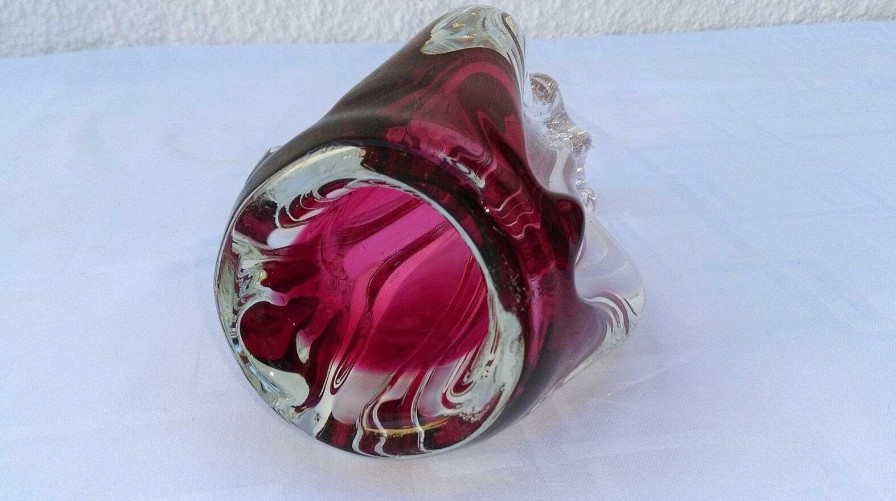 Objets EGO IMAGO | Charmant Vase En Verre De Murano " Fuchsia " Italy 1970S