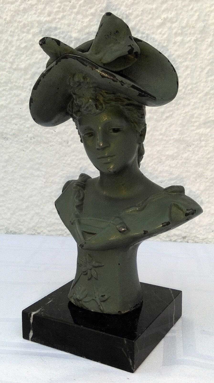 Objets EGO IMAGO | Ancien Buste "Jeune Fille Au Chapeau "Epreuve En R Gule Sign R.Allard D But Xxe